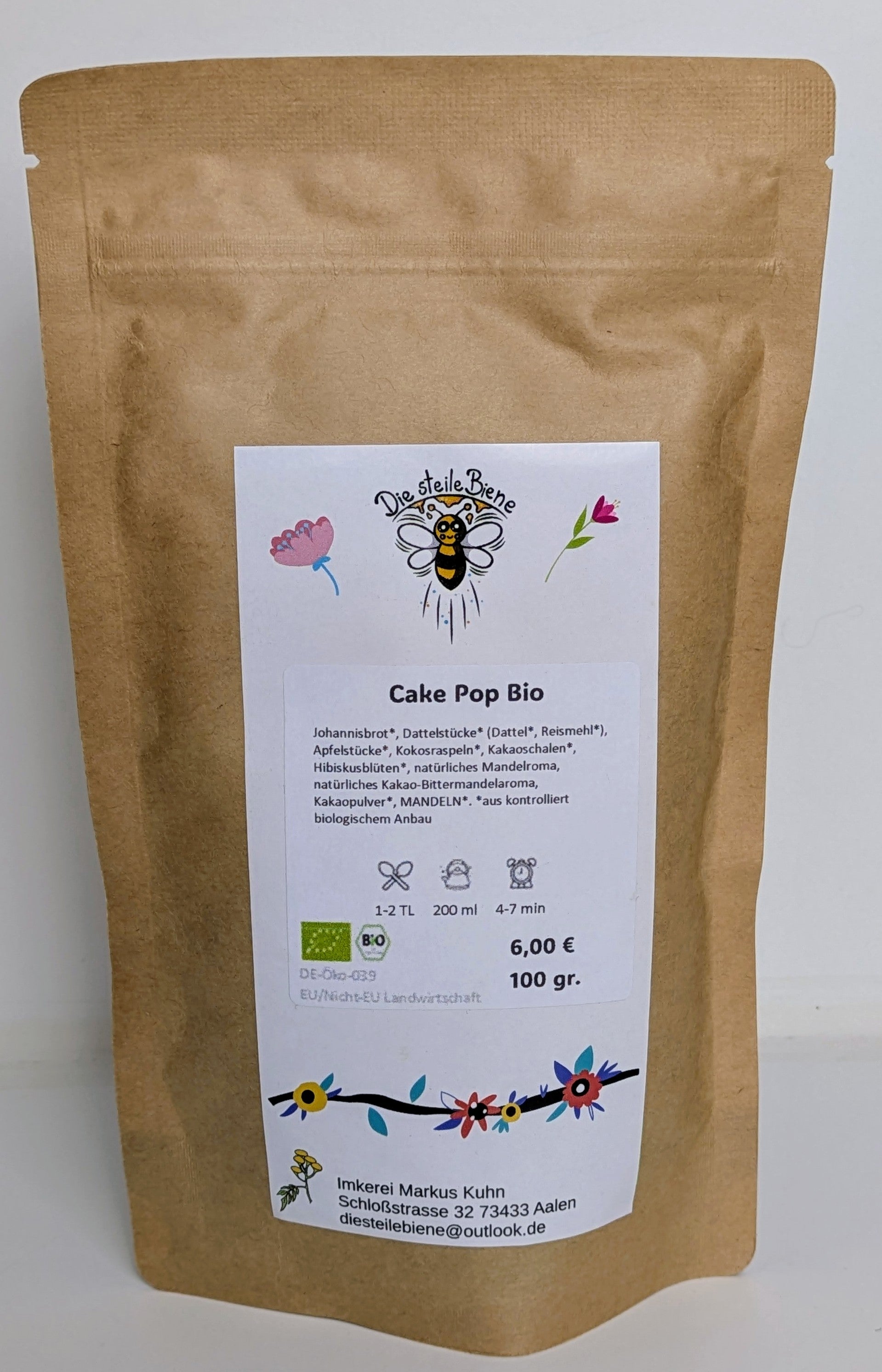 Cake Pop Tee – Vanille, Kokos, Zimt und Popcorn in einer Bio-Tee-Mischung aus kontrolliert biologischem Anbau