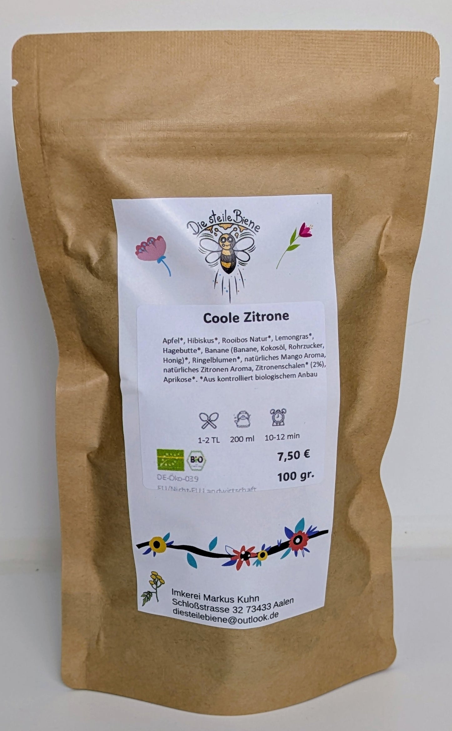 Coole Zitrone Tee – Exotische Teemischung mit Zitronen, Apfel und Banane aus kontrolliert biologischem Anbau