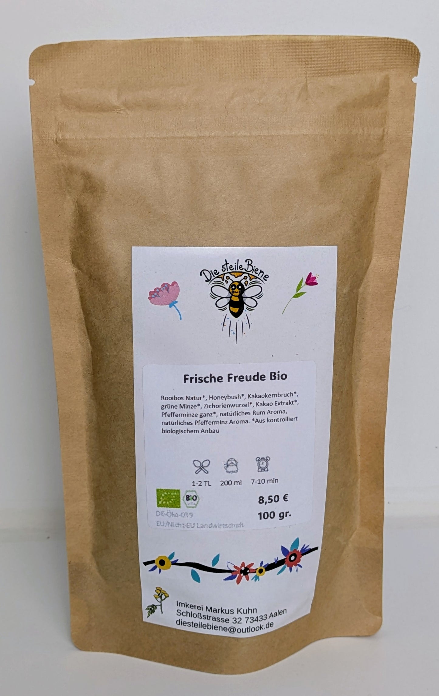 Frische Freude Bio Tee – Erfrischende Mischung aus Kakao, Minze und Rum aus kontrolliert biologischem Anbau