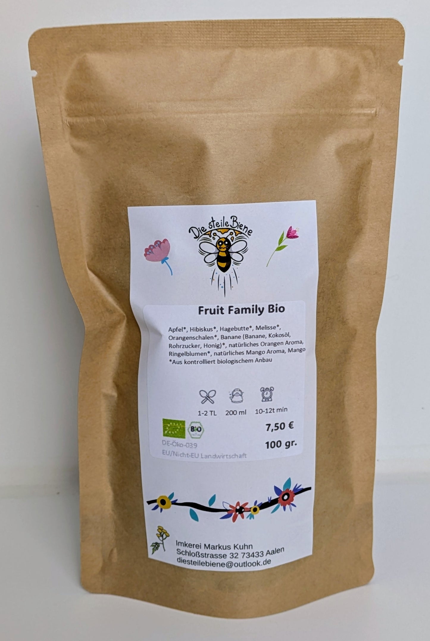 Fruity Family Bio Tee in umweltfreundlicher Verpackung – bunte Bio-Teemischung für Kinder und Familien