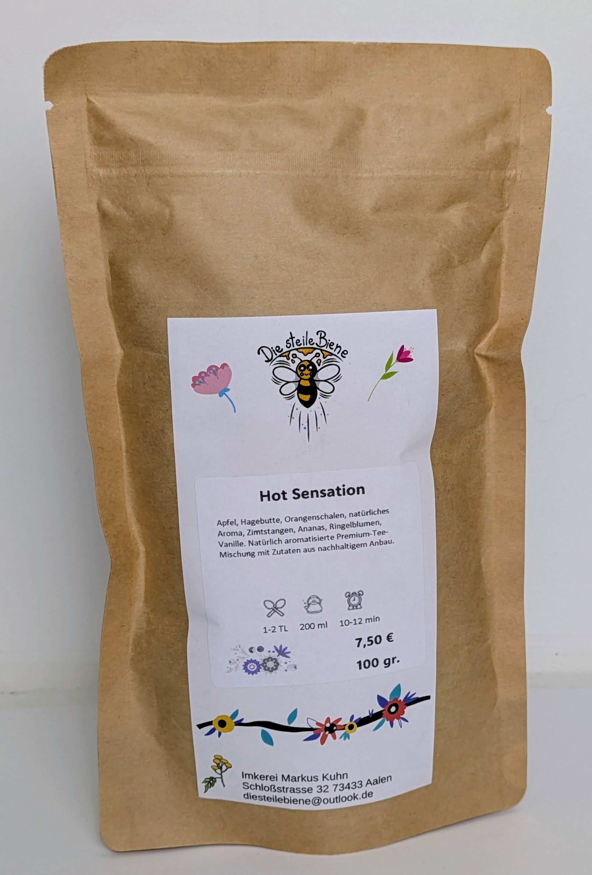 Hot Sensation Tee – Tropische Mischung aus Apfel, Ananas, Zimt und Vanille aus kontrolliert biologischem Anbau