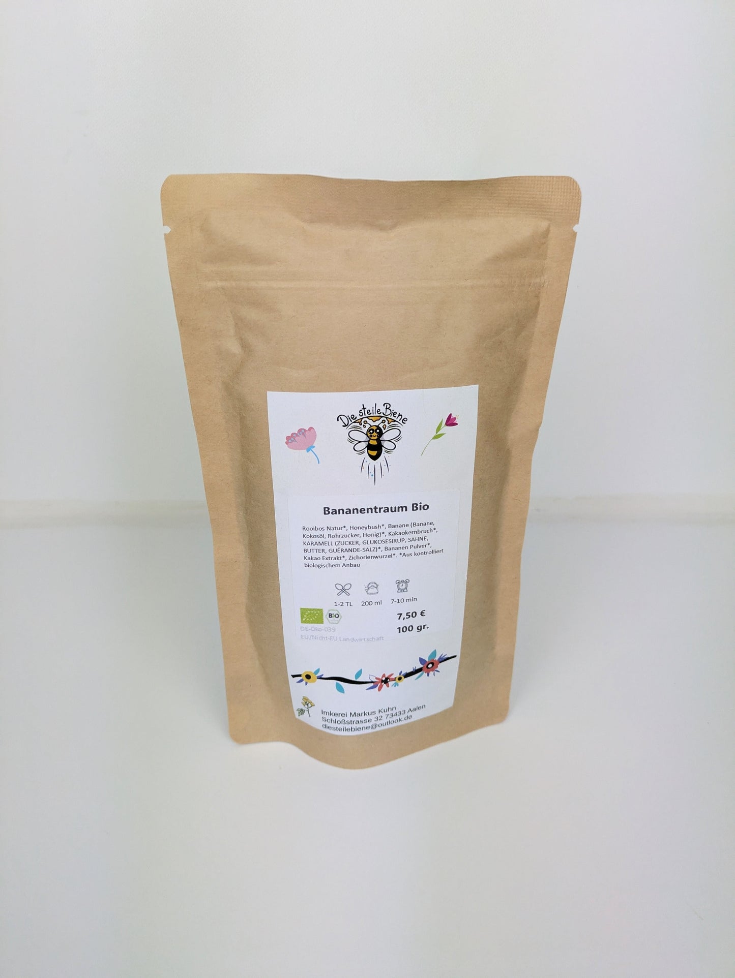 Bananentraum Tee – Eine süße Mischung aus Kakao, Banane, Karamell und Rooibos aus kontrolliert biologischem Anbau