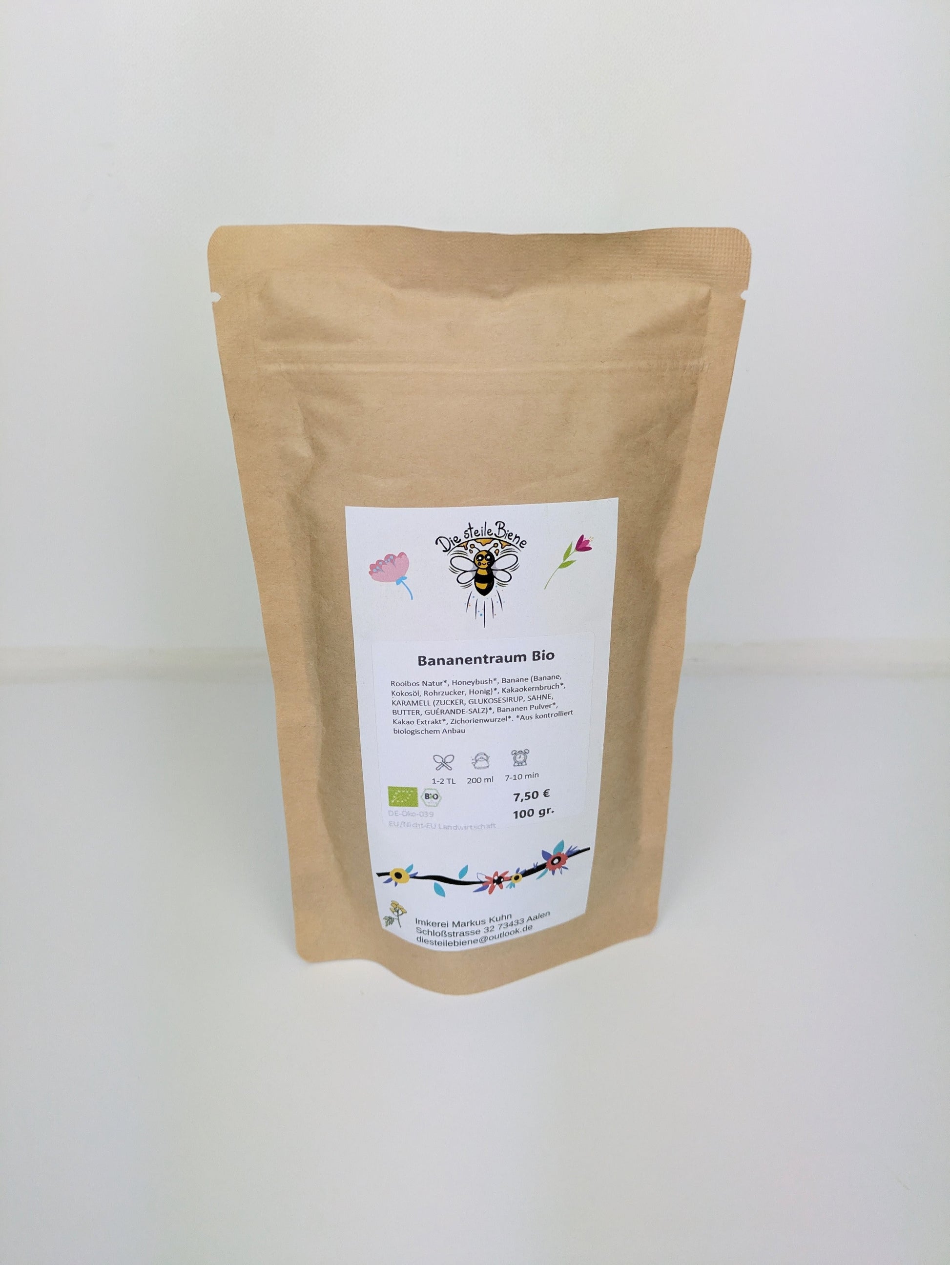 Bananentraum Tee – Eine süße Mischung aus Kakao, Banane, Karamell und Rooibos aus kontrolliert biologischem Anbau