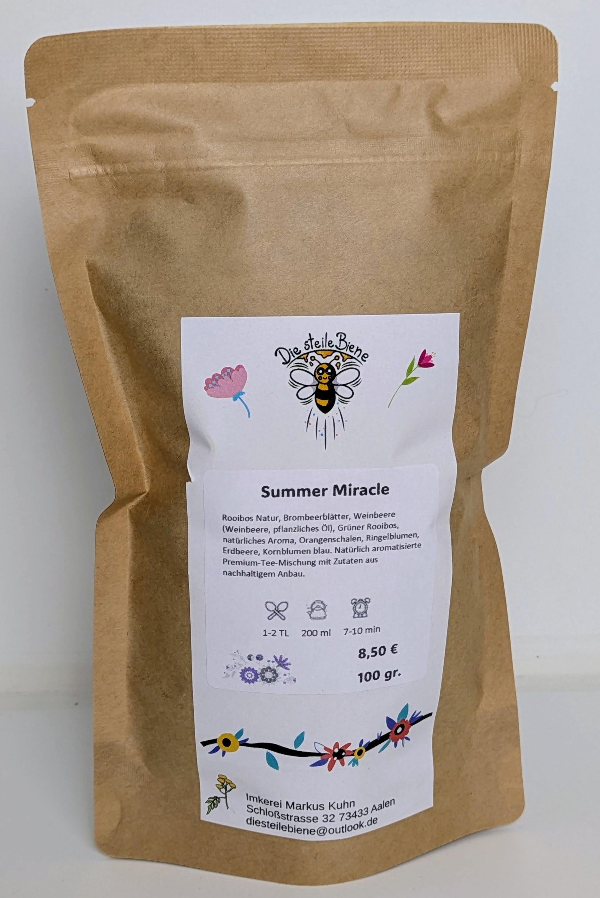 Erdbeer-Trauben Rooibos Tee – Aromatische Tee-Mischung mit Erdbeer, Traube, Ringelblumen & Orange aus nachhaltigem Anbau