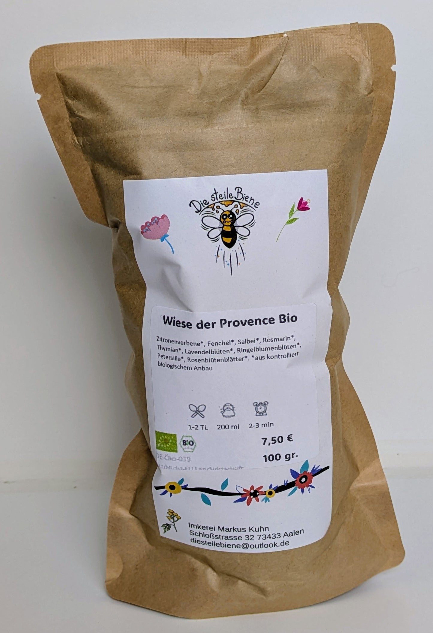 Bio-Kräutertee mit Zitronenverbene, Fenchel, Salbei & Blüten – Wohltuender Genuss aus kontrolliert biologischem Anbau