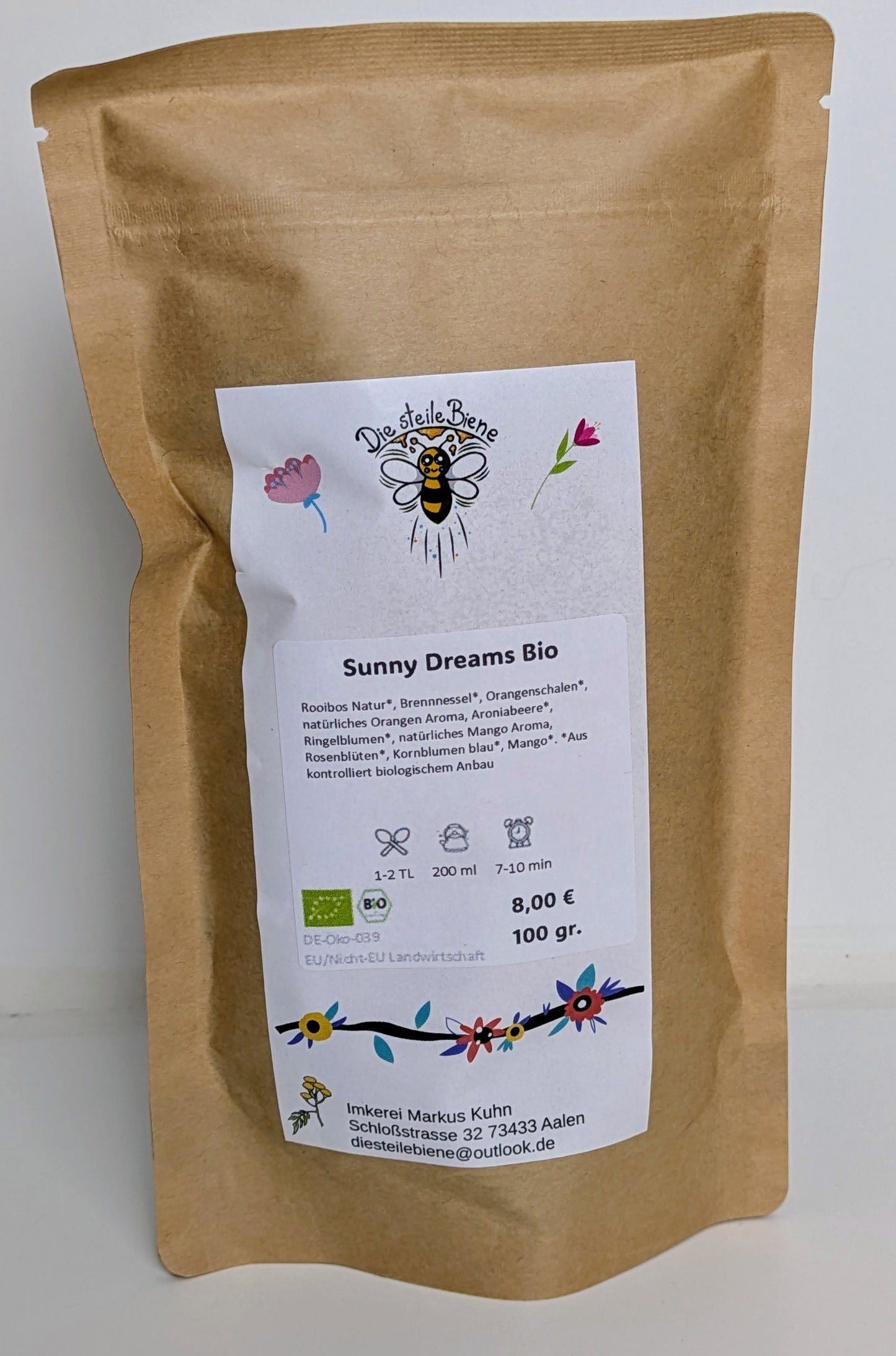 Sunny Dreams Rooibos Tee – Fruchtige Mischung aus Orangen, Mango, Aronia und Ringelblumen aus kontrolliert biologischem Anbau