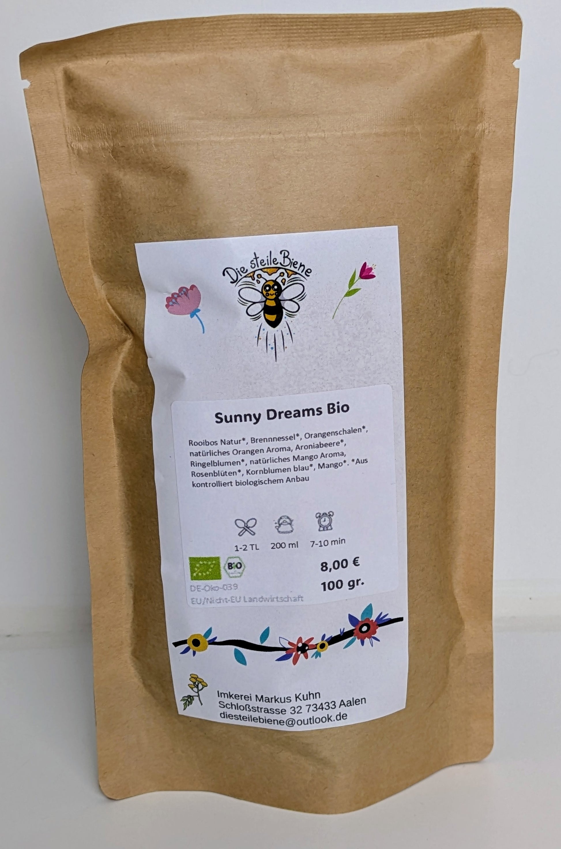 Sunny Dreams Rooibos Tee – Fruchtige Mischung aus Orangen, Mango, Aronia und Ringelblumen aus kontrolliert biologischem Anbau