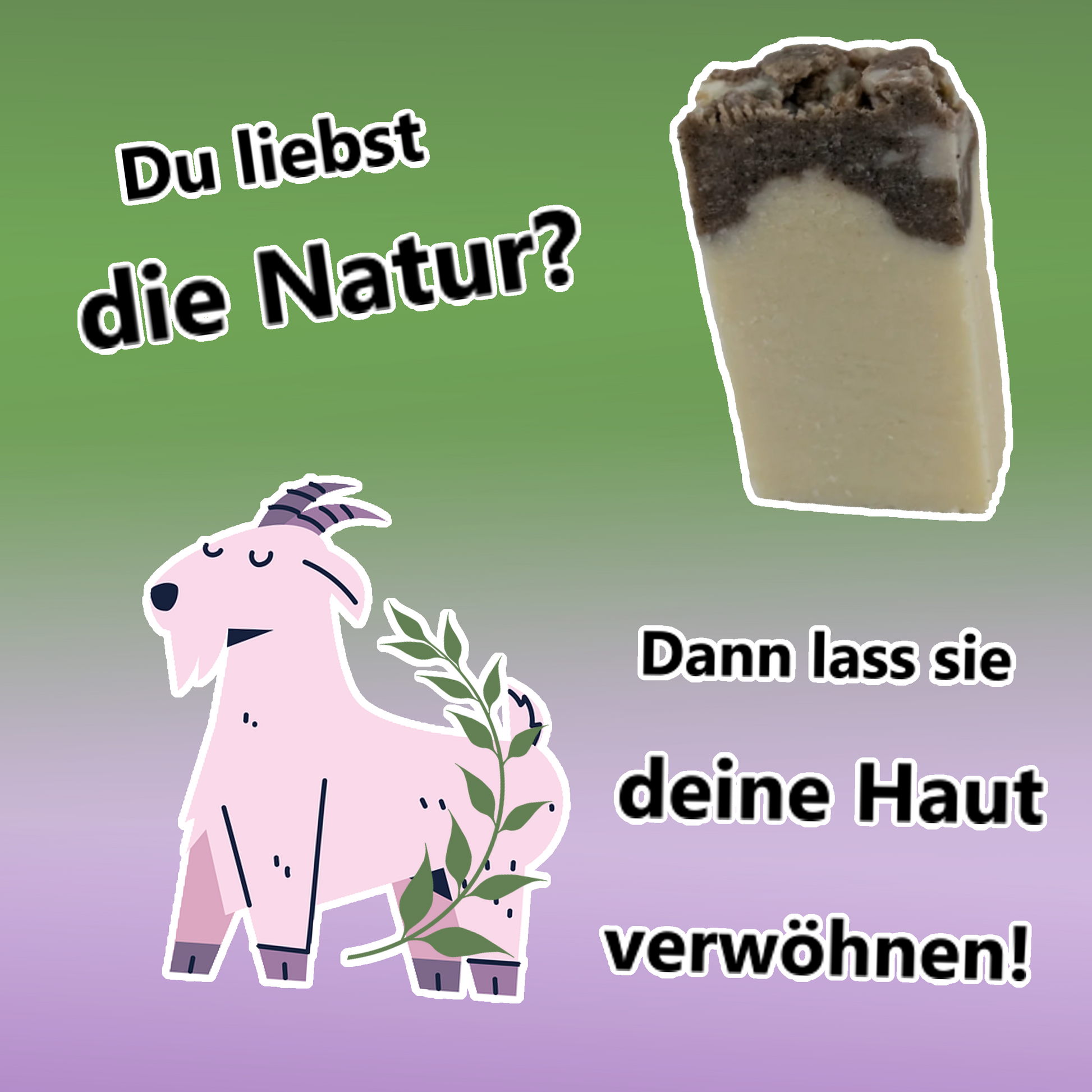 Natürliche Ziegenmilchseife in umweltfreundlicher Verpackung – feuchtigkeitsspendend & frei von künstlichen Zusätzen.